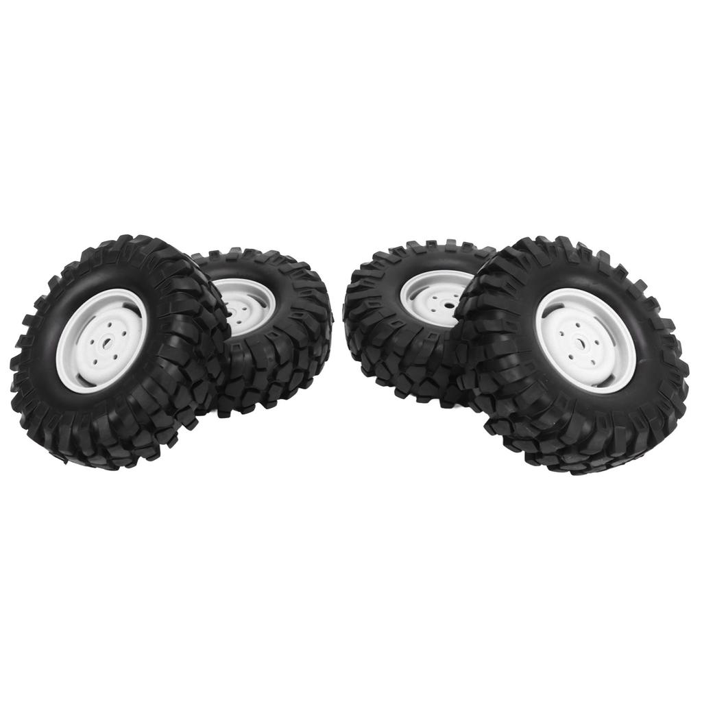 4PCS RC Off Road Vehicle Tires 1.9 Inch Universal Rubber RC Wheels and Tires for RC Off Road Vehicle Climbing Car White