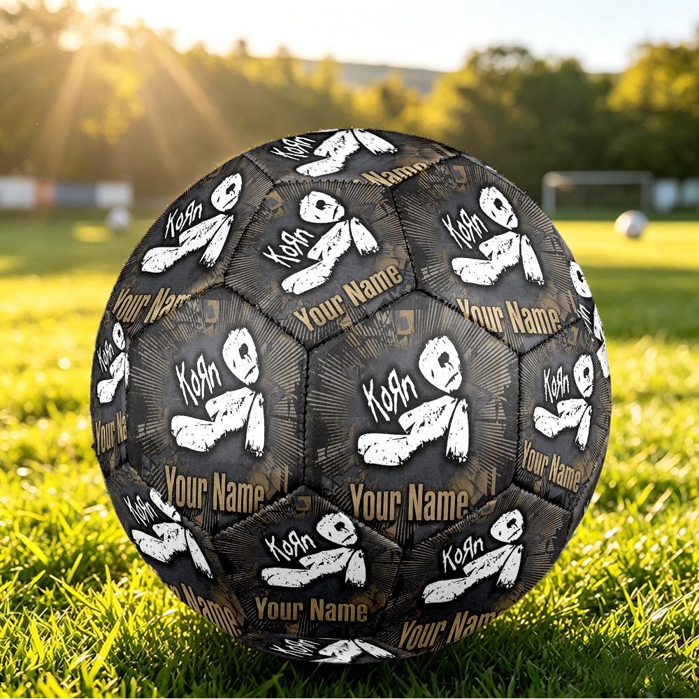 Korn Size 5 Football, Custom Name Text Personalized Soccer Ball Sport Training Gift