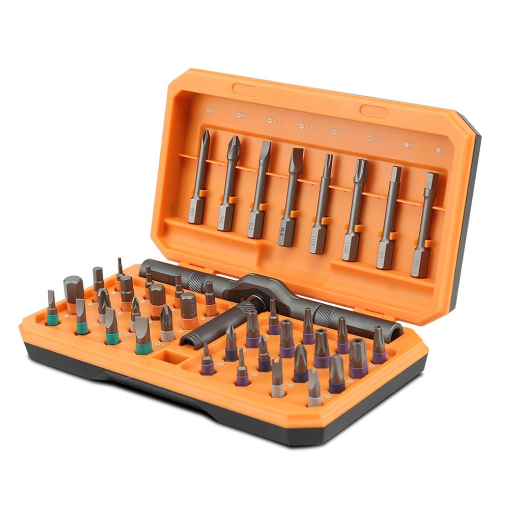 42 in 1 Ratchet Screwdriver Set Multi Functional S2 Alloy Steel Magnetic Screwdriver Bits with Ratchet Handle for Repair