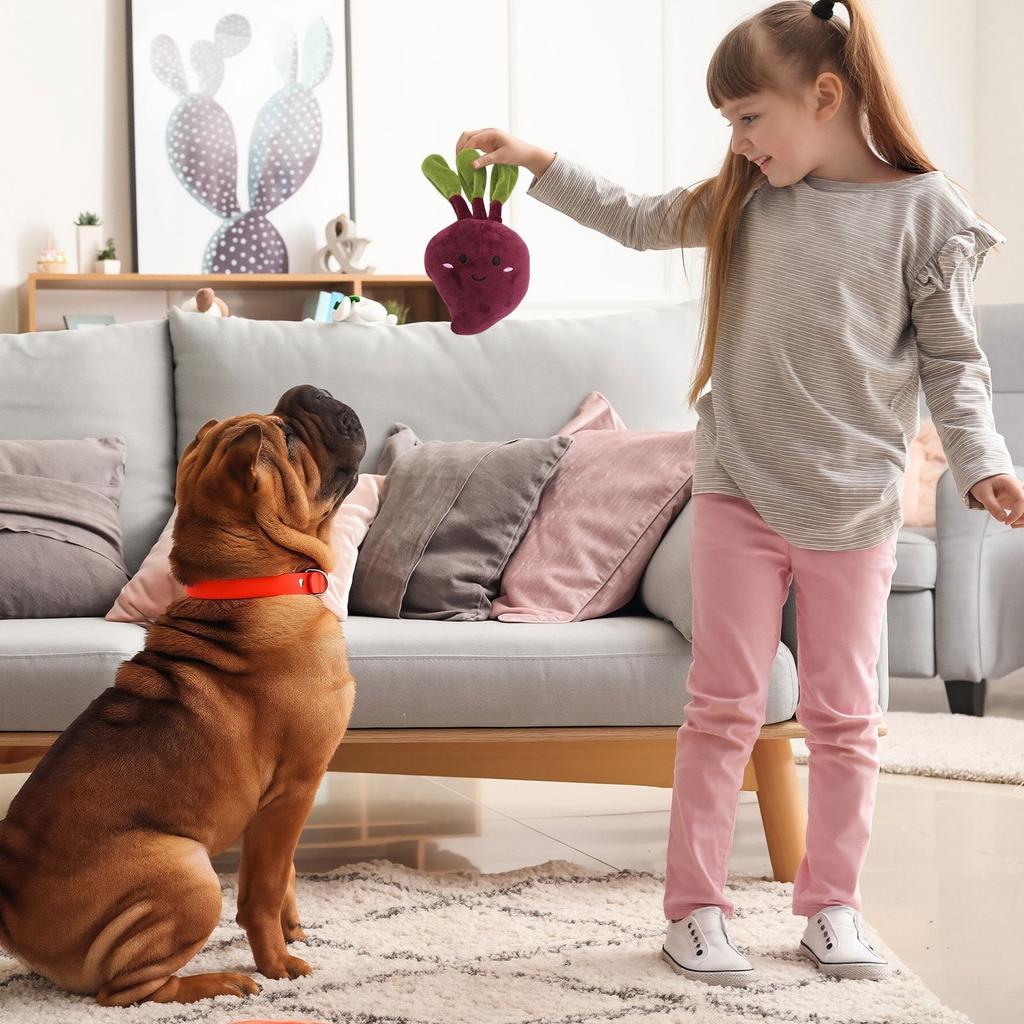 Pet Plush Toys Resistant, Pet Stuffed Plush Toys Soothe Pet Separation Anxiety, Pet Teething Chew Toys, Interactive - Organic Kick Toys Reduce Bored