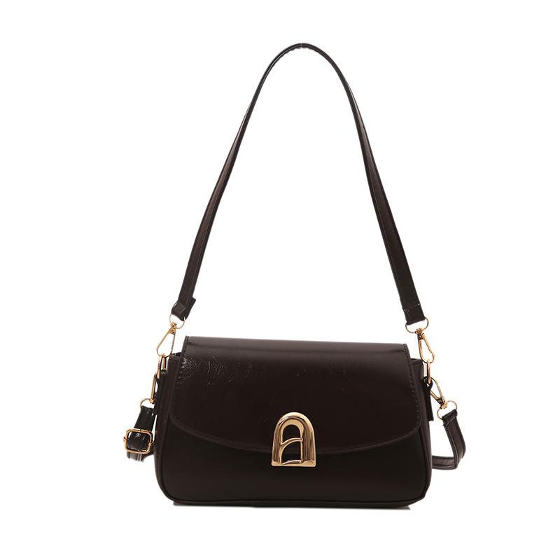 

Textured bag Crossbody bag New retro underarm shoulder bag Trendy fashion versatile commuter small square bag темно-коричневого кольору