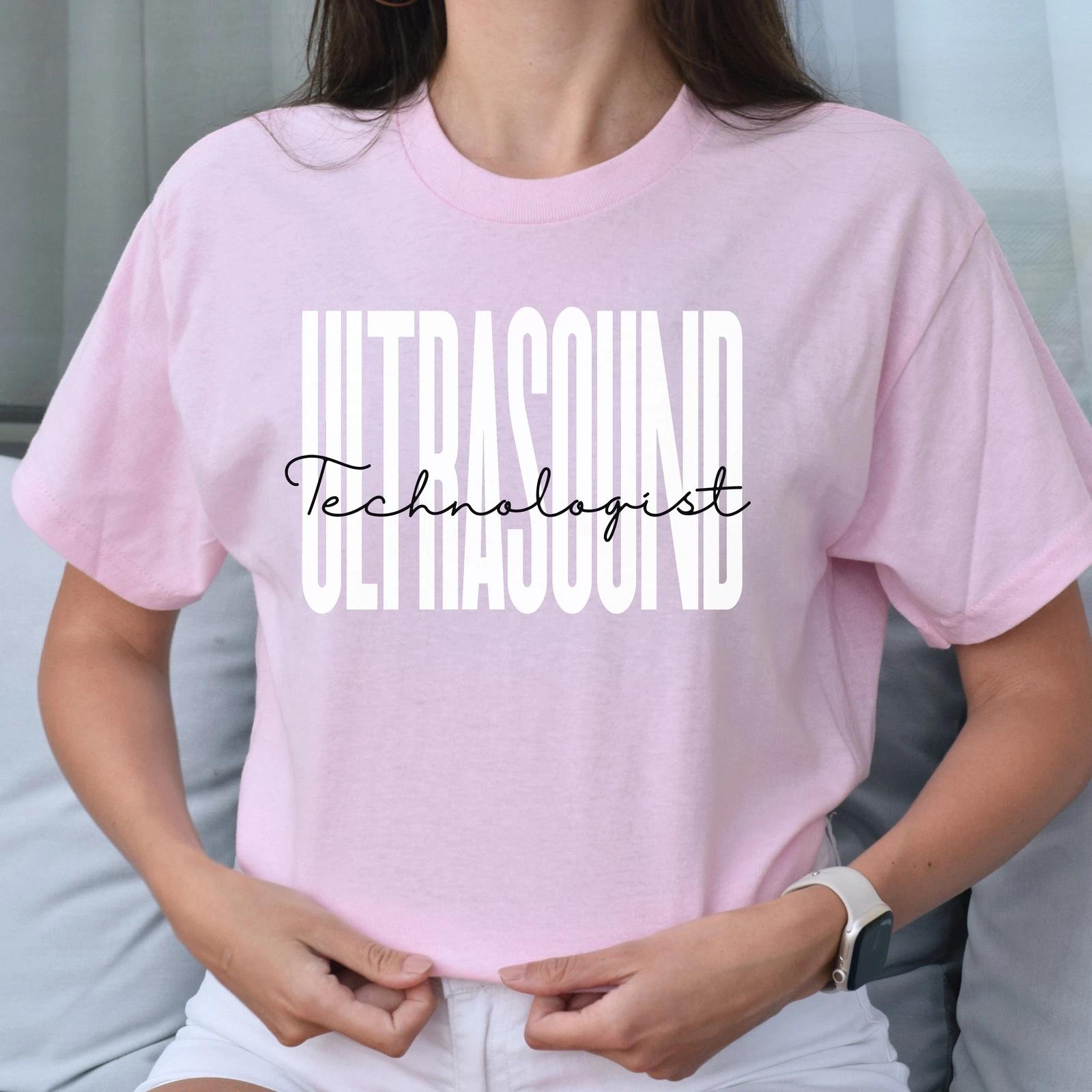 Ultrasound Technologist T-shirt gift Radiology X-ray tech Unisex Tee Sand Pink L 3XL