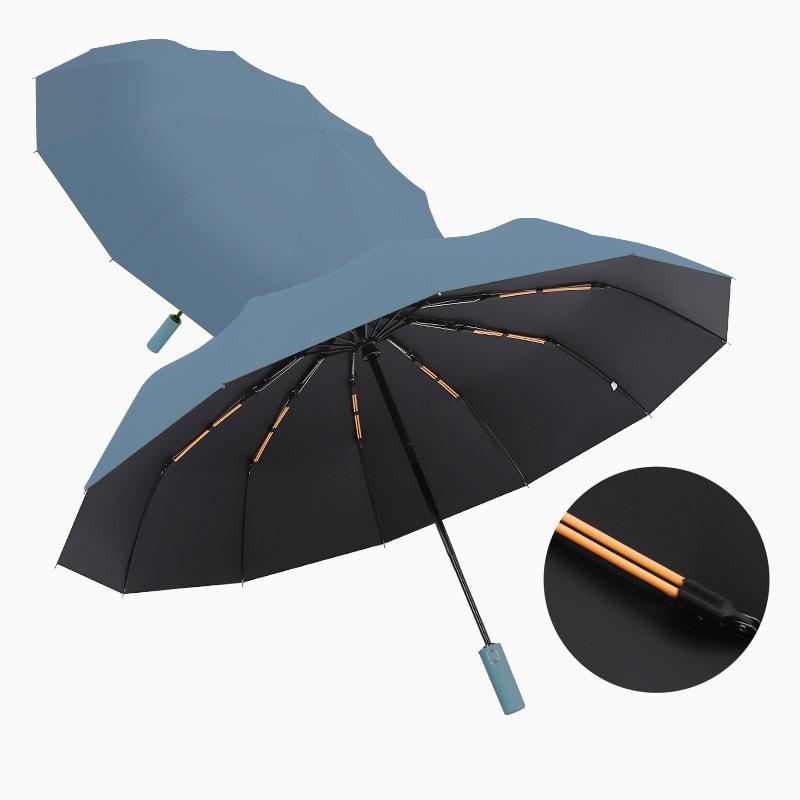 

Усиленный зонт с 24 костями, мужской деловой прочный и долговечный ветроустойчивый зонт, солнцезащитный зонт с защитой от ультрафиолета, женский солнечный зонт чёрный