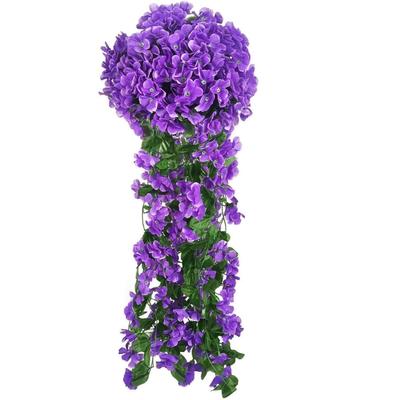 Realistic Silk Plastic Violets Wall Mounted Floral Display Maintenance Frees Indoor Decorative Flower Accessory