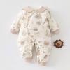 Thickened 120g Cotton Winter Baby Jumpsuit - Warm Padded Bodysuit for Crawling