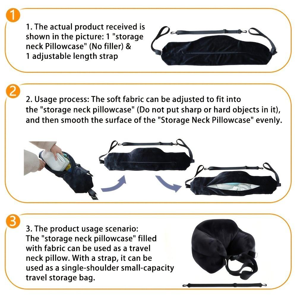 Adjustable Fillable Neck Pillow Washable Self-filling Neck Pillow Cover Plane Trips