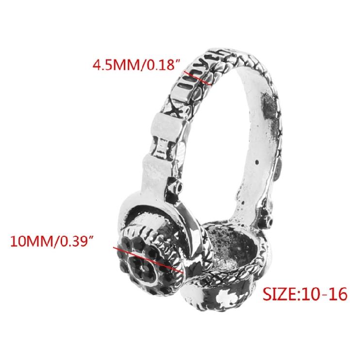 Vintage Knuckle Ring Geometric Irregular Headphone Shaped Finger Ring Punk Rings Gothic Adjustable Opening Ring