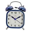 Student 3-inch Square Metal Bell Ring Alarm Clock Home Bedside Sweep Second Night Light Clock Quartz Clock