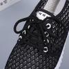 Women Summer Solid Color Soft Sole Anti Slip All Match Casual Large Size Flat Breathable Mesh Sports Shoes