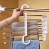 Adjustable Multiple Fold Pants Hangers Pants Rack Hangers For Pants Clothes Organizer Hangers Save Wardrobe Space Bedroom Closet