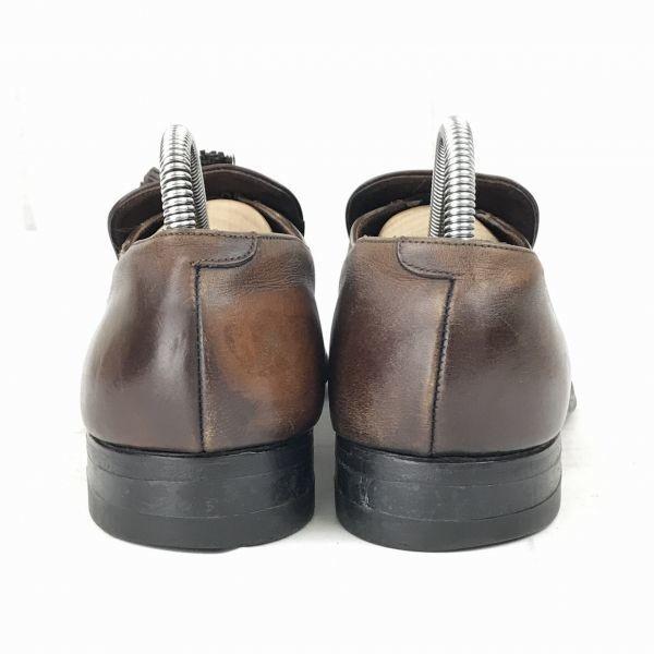 80er-90er Vintage Florsheim Leder Quasten Loafer Slipper Herren 26.5 Braun Blau Fenster(GEBRAUCHT)