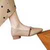 Single shoes women's 2025 new summer retro pointed head shallow mouth grandma shoes soft soles are not tired, one foot pedal flat women's shoes