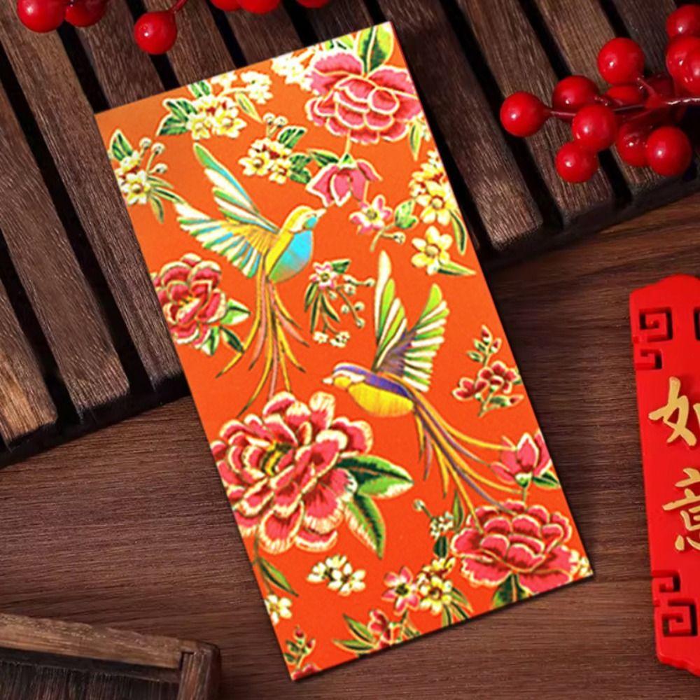 6 STÜCK Vintage Glücksgeld-Umschläge Chinesischer Stil Geldtasche Neujahr Roter Umschlag Frühlingsfest