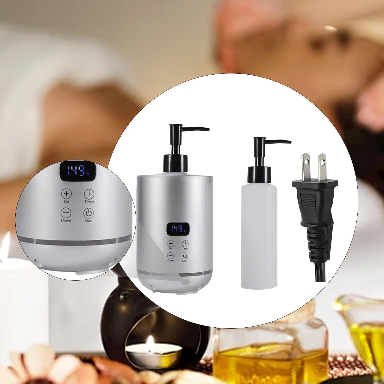 

Massage Oil Warmer Salon Multifunction SPA with Bottle Dispenser Black серебряный