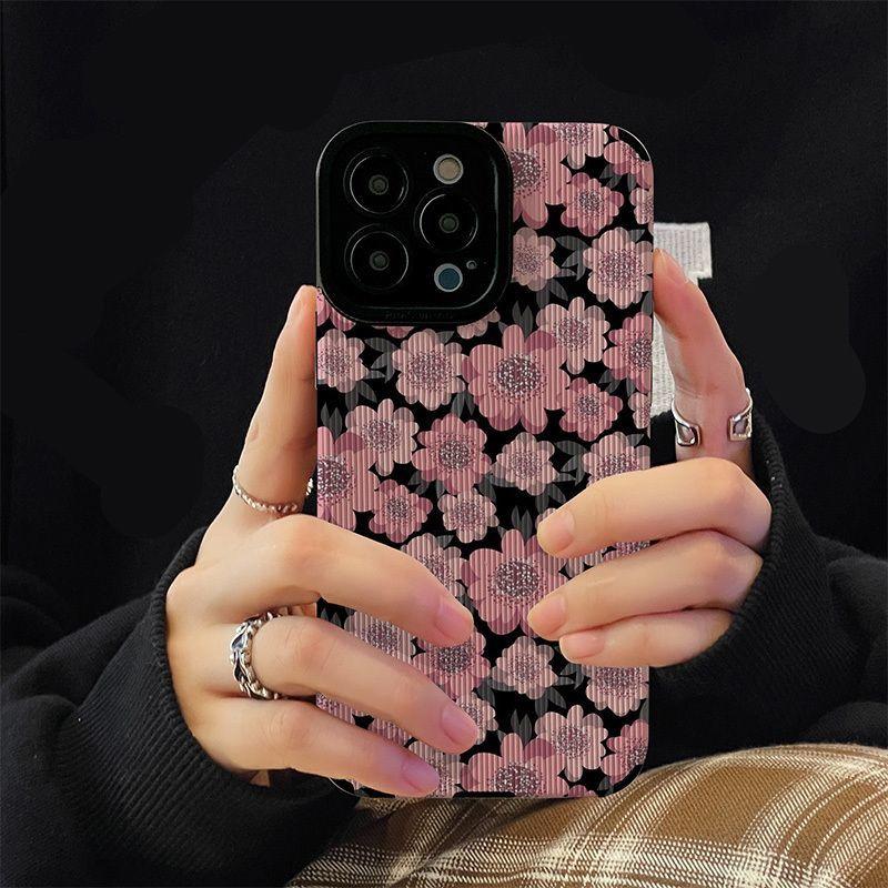Full screen flower suitable for Apple 16 phone case 15promax/14/13 cartoon 12 anti drop 11 silicone