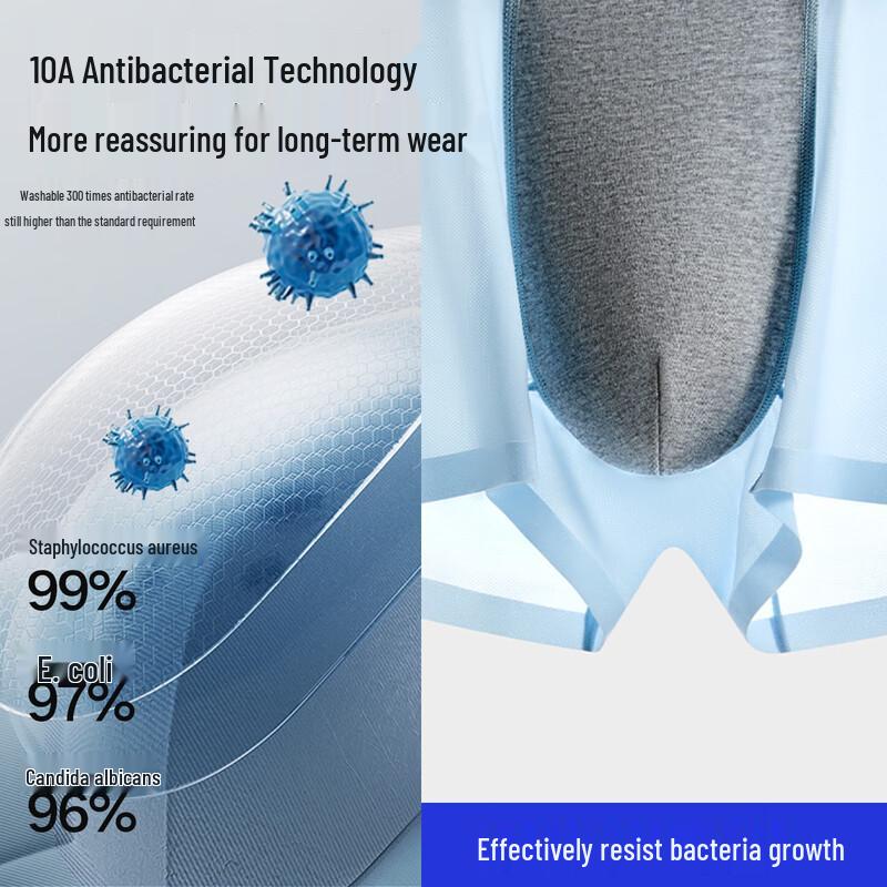 HLA Men's 10A Antibacterial Ice Silk Seamless Mesh Boxer Briefs 3-Pack