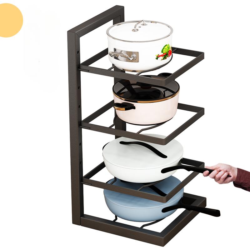 Multi Layer Pot Rack Kitchen Organizer Shelf Cookware Storage Stand Cabinet Divider Pan Holder