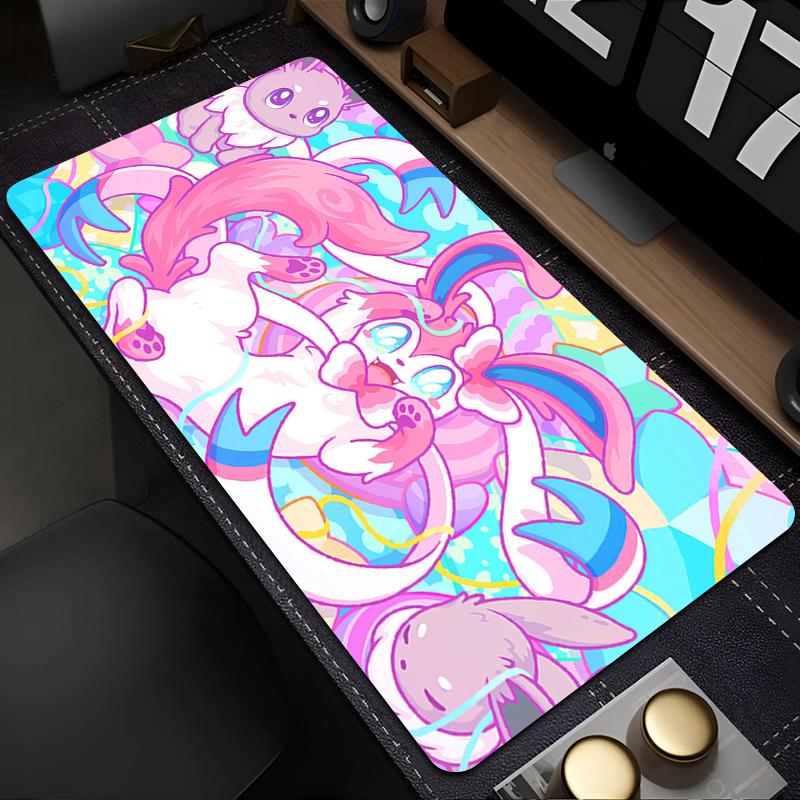 Water Pokemon Vaporeon Art Large Gaming Mouse Pad Waterproof Non-slip
