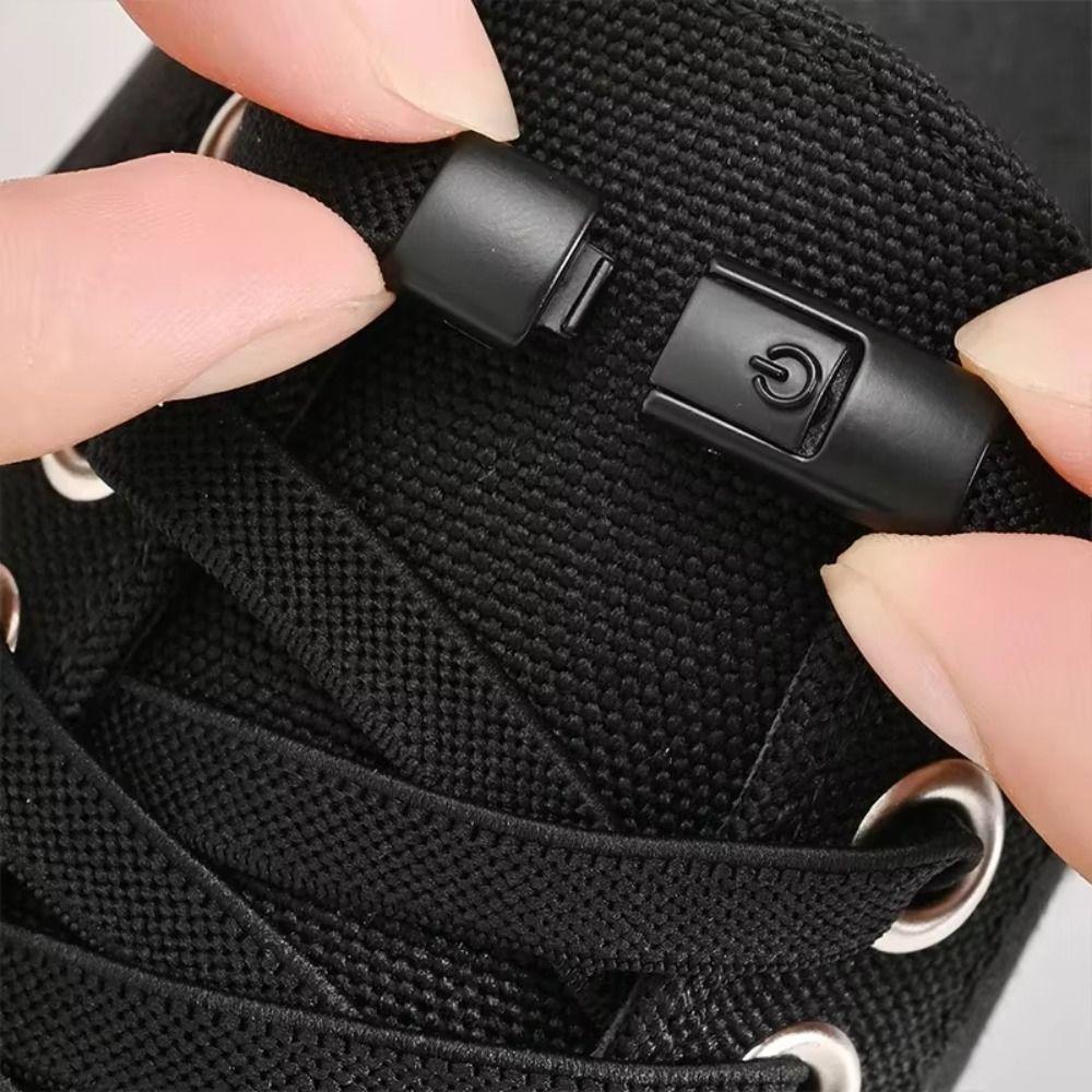 New Flat 8MM No Tie Shoe Laces Widened Design Colorful Press Lock Shoelaces Elastic Laces Adult