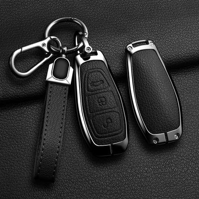 Car Leather Remote Key Case Fob Cover Shell For Ford Focus 3 4 St Fiesta Fusion Kuga Ecosport Mondeo Mk3 Mk4 Protect Accessories