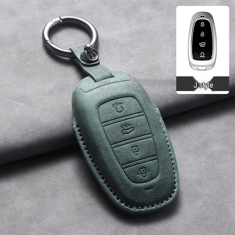 Hyundai Tucson 2023-24 L Key Case: Lambskin Leather Protective Shell for Men & Women, Full Wrap.