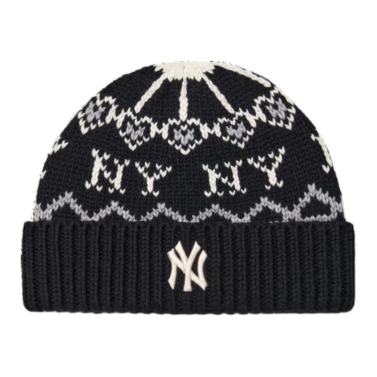 MLB Шерстяная вязаная шапка-бини Унисекс Черная Модная 3ABNBM546-50BKS OS