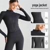 High-Elastic Zipper Stand Collar Yoga Jacket: Quick-Dry Long Sleeve Sportswear for Outdoor Running & Fitness