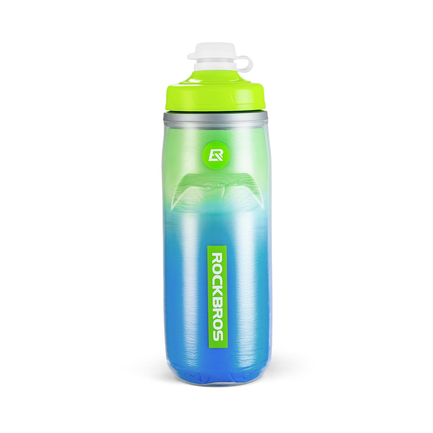 ROCKBROS Cycling Water Bottle Cold Water Insulated Thermal Silicone Bottle Fitness Outdoor Bicycle Portable 620ml Water Kettle