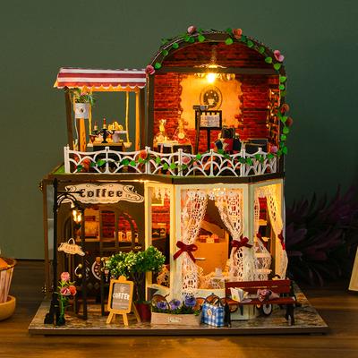 DIY Wooden Miniature Doll House 3D Puzzle Building Model Kit Toys Home With Furniture Wooden Crafts Dollhouse For Christmas Gift