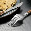 4pcs Stainless Steel Imitation Wooden Handle Cutlery Set Dinnerware Clamp Western Tableware Knife Fork Tea Spoon sets