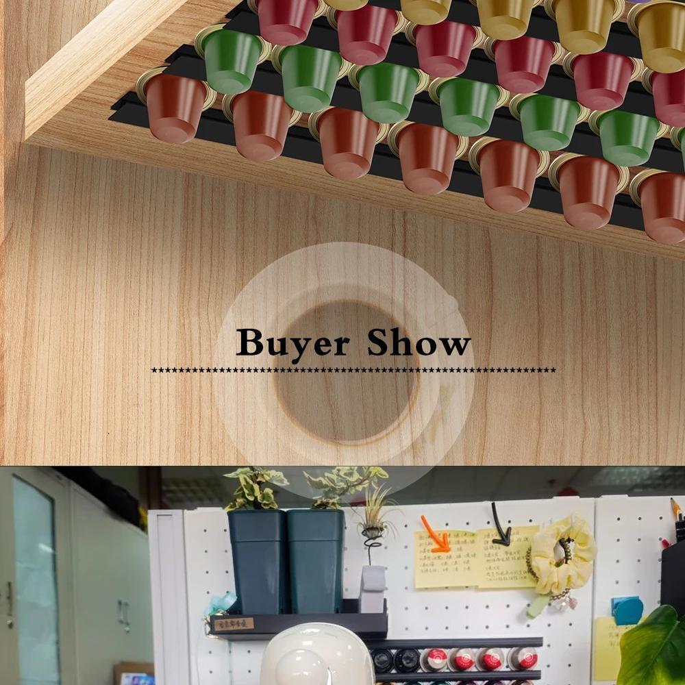 Gestell für 6 Kaffeebohnenschalen, schwarzes Gestell für Kaffeekapseln für alle Kaffeebohnenschalen, Küchenaufbewahrung