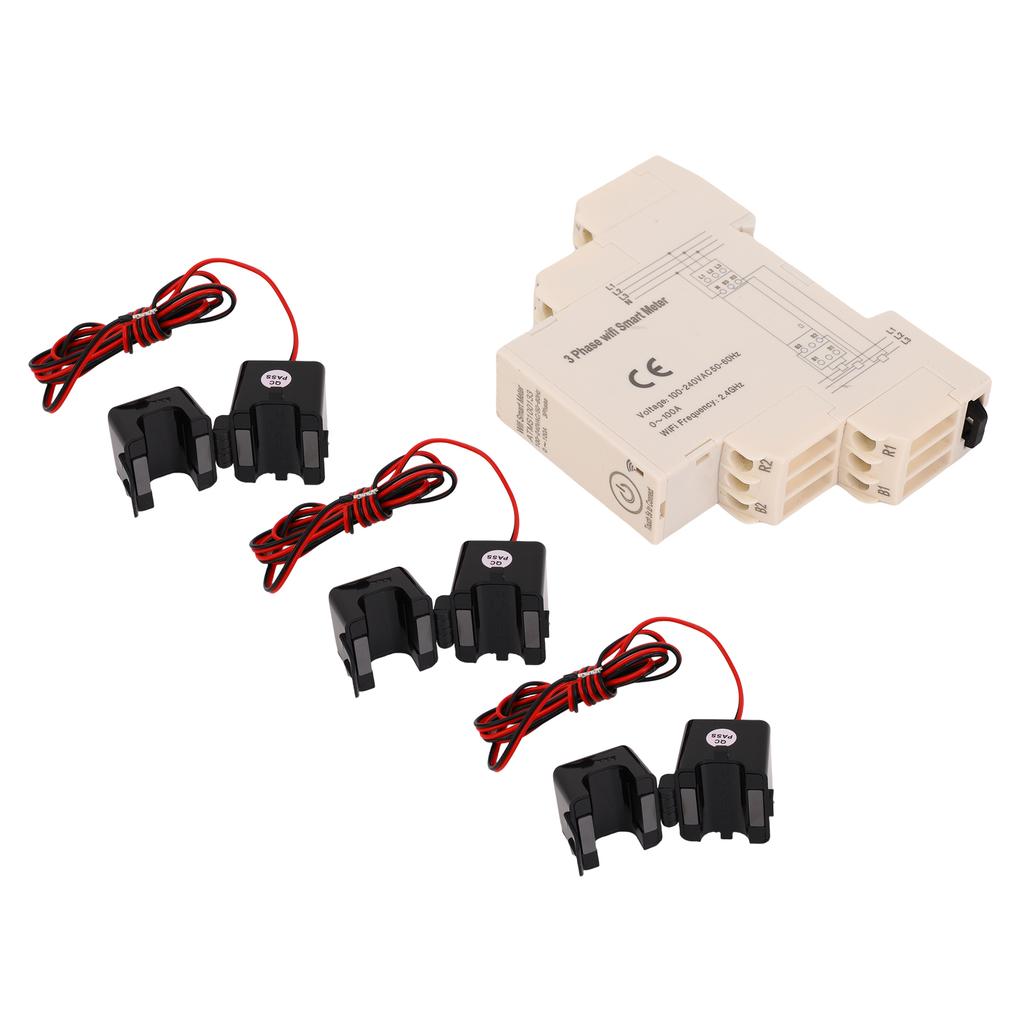 Smart WiFi Energy Meter 0100A 3 Phase APP Remote Control Smart Electricity Meter with 3Pcs 100A