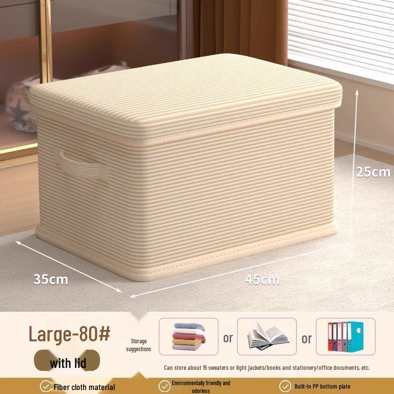 Foldable Handheld Storage Box with Lid for Clothes, Toys, and Snacks