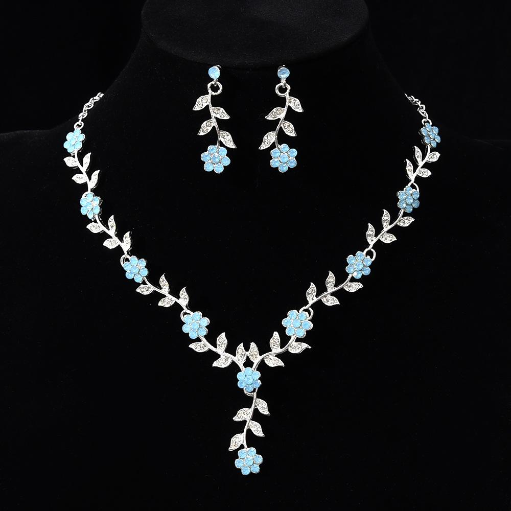 Flower Jewelry Bridal Earrings Necklace Suit Wedding Banquet Clothing Accessories