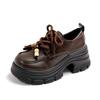 Platform British style loafers women's 2025 new versatile retro heightening women's shoes college jk with skirt small leather shoes