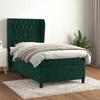 Slatted Bed Base with Mattress - Maison Exclusive - Dark Green - 90x200 Cm - Adjustable Headboard