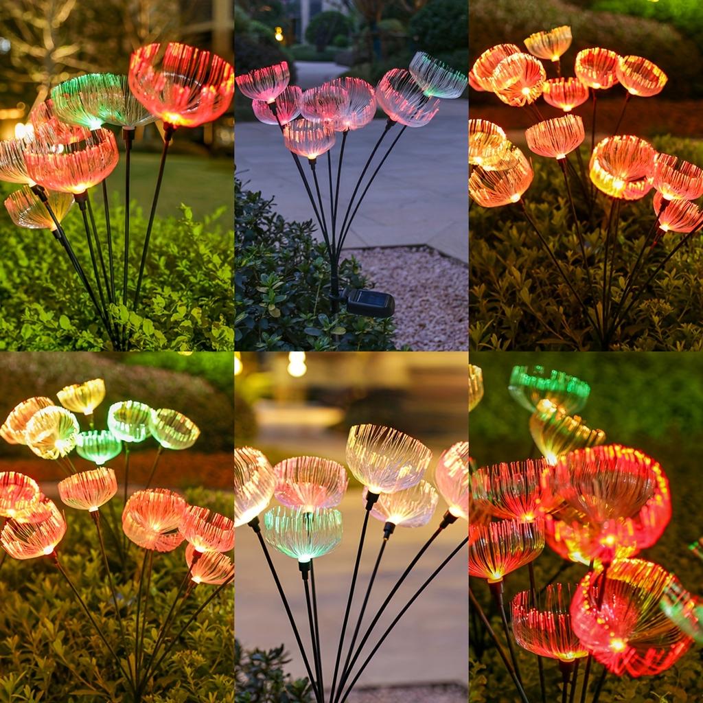 2PCS Solar-Powered LED Jellyfish Garden Lights Waterproof Outdoor Landscape Lawn Patio Lighting Switch-Controlled