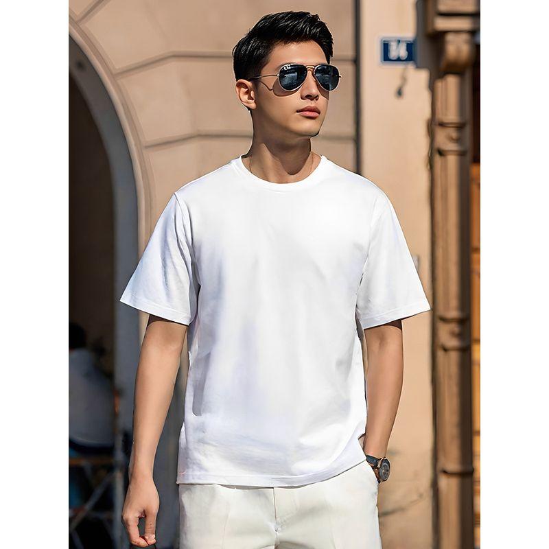 Foreign Trade Export to Domestic Sales DuPont Sorona Cool Feeling Lyocell Tencel Short sleeve T-shirt Men Summer Light Luxury Top