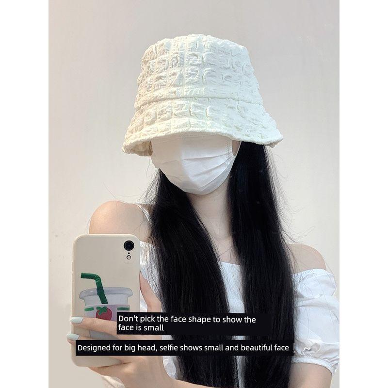 

Wig Hat Zhao Lusi Same Fisherman Hat Long Straight Hair Women Summer All-Match Make Your Face Look Smaller Plain Basin Hat Beige cap +40cm brown black long straight