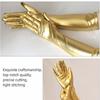 Gold Silver Color Clubwear Mittens Long/Short Punk Mittens Gothic Bright Leather Gloves  Halloween