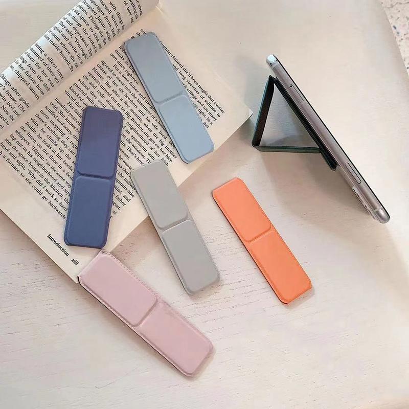 Foldable Desktop Phone Stand - Push-Pull Ring Holder, Simple Adhesive Back Mount for Hands-Free Viewing