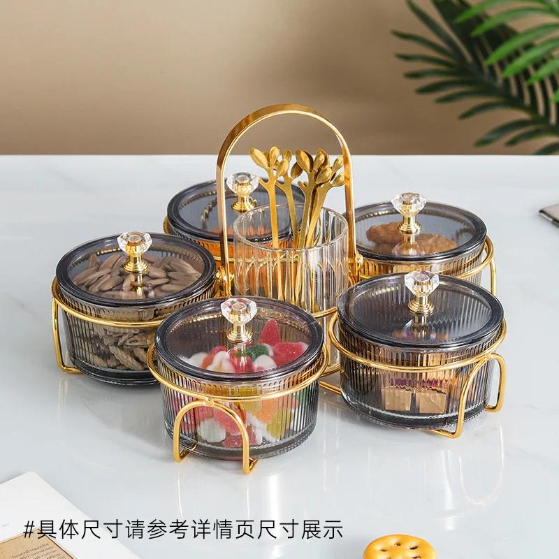 

Скляна тарілка для сухофруктів Скандинавська легка розкішна тарілка для закусок Кругла прозора тарілка для закусок з сіткою Тарілка для фруктів з пластиковою кришкою Тарілка для фруктів сірий колір