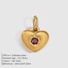 eManco Stainless Steel Heart Charm Valentine's Day Charms Multicolor Birthstone Pendants for Girl Sweet Jewelry Making