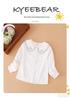 Girls' Long-Sleeve Cotton Lapel Shirt - Spring/Autumn Academy Style