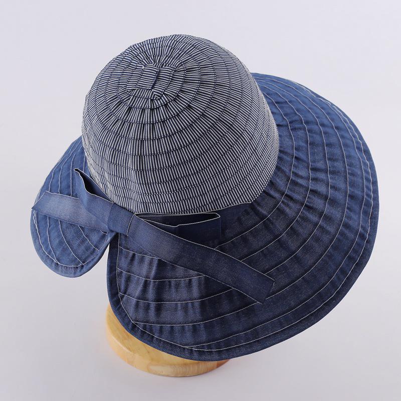 

Женская повседневная шляпа от солнца с широкими полями и бабочкой - Защита от УФ-лучей, Складная, Дизайн с персиковым сердечком Adjustable темно-синий