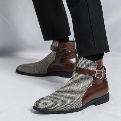 Mode Casual Läderkängor Herr Höst Vinter Svart Herr Ankelkänga Trendiga Allround Slitstarka Populär Modell Herrskor Skor