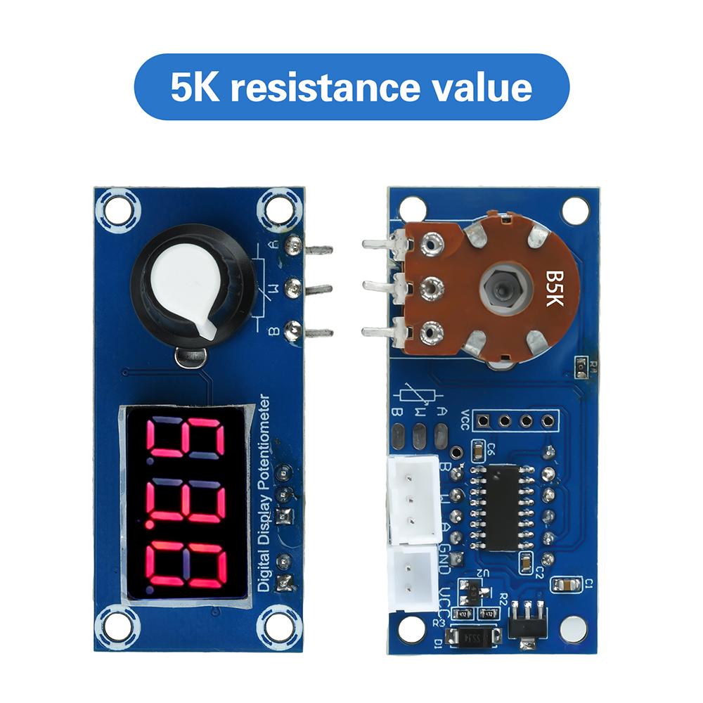 LED Digital Display Single-Channel Potentiometer Module 5K/10K/20K Trimmer with 3-Digit 7-Segment Display