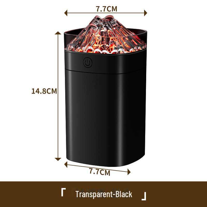 

2024 Зволожувач тонкого туману для дому з ефектом вулкана transparent volcano humidifier чорний