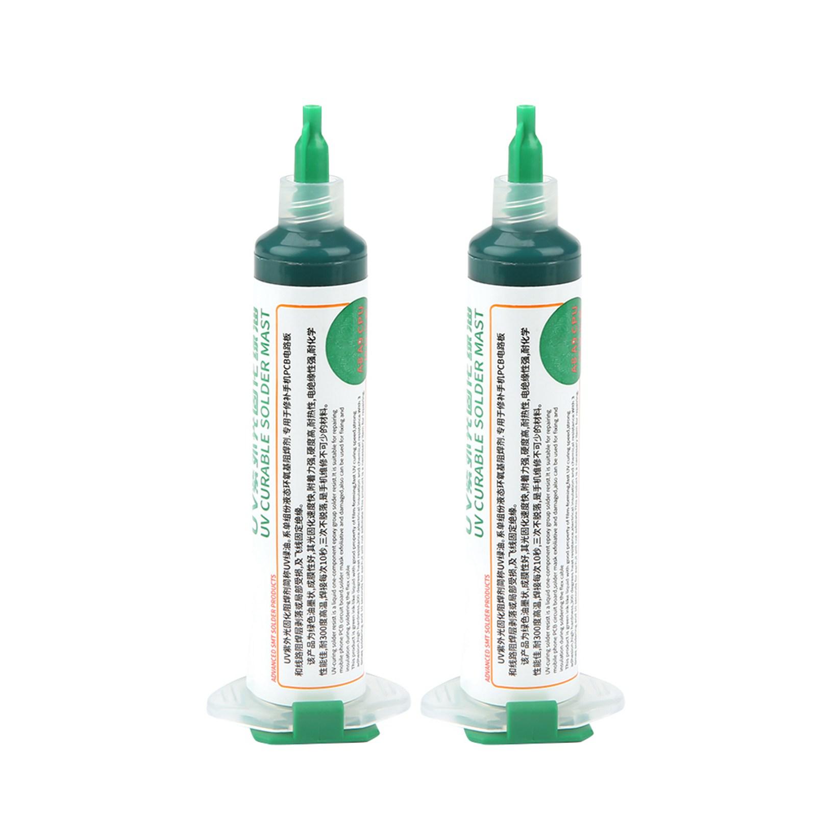 

2PCS UV-curable solder mask green ink, UV solder mask ink, UV-curing solder mask ink, BGA PCB solder mask ink
