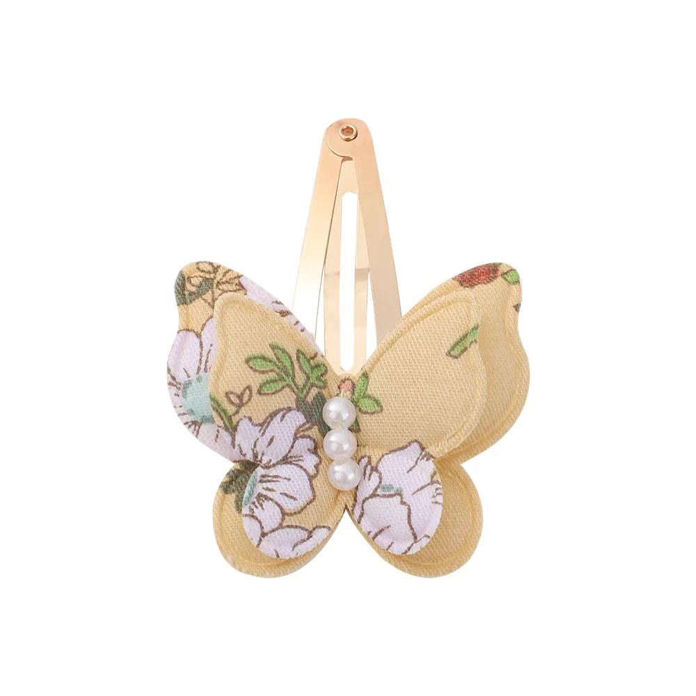 40 Style Butterfly Hair Clips Print Alloy Hairpin Simulated Pearl Bow Hair Clip Kids Hairbangs Diy Korean Accessories